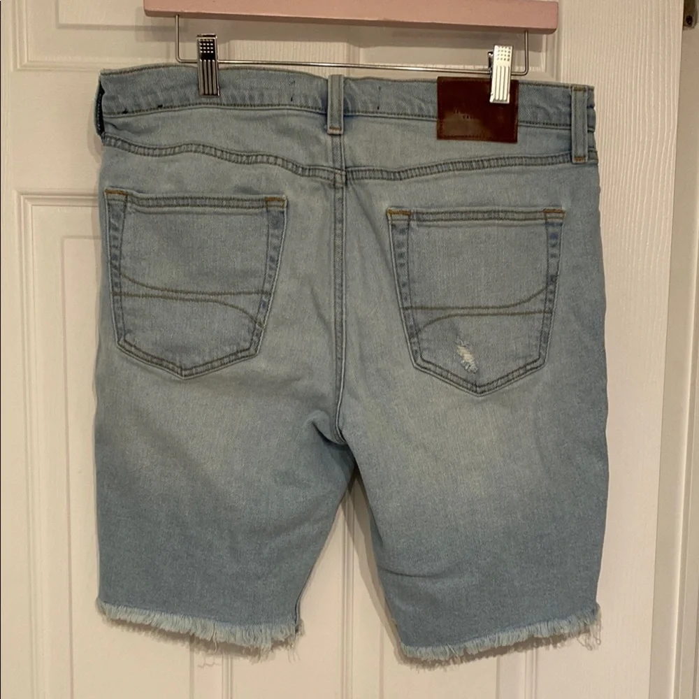 Hollister Distressed Light Blue Denim Shorts size 33 waist (see comments) - Picture 2 of 11